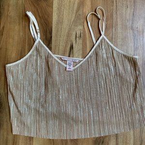 Victoria’s Secret Gold Shine Pleat Crop Cami